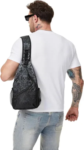 Vista 7 de MEDTOGS Bolso bandolera para mujer, bolso cruzado tipo bandolera tipo bandolera para el hombro, bolsa de pecho para viajes, senderismo, gimnasio