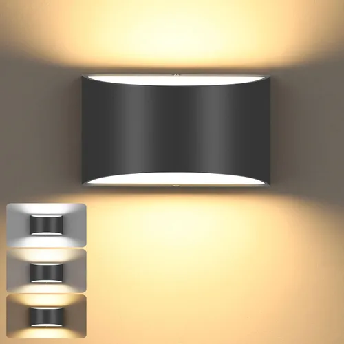 Vista 10 de TRLIFE Apliques de pared regulables, 3000K/4000K/6000K seleccionables, apliques de pared modernos de 12W LED de aluminio, juego de 2 luces de pared