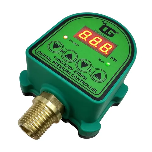 Vista 5 de GamaTech - Interruptor de presión ajustable digital de 110 V/220 V, 10 A/5 A, para bomba de agua y bomba de aire, 1/2 pulgada macho NPT, 0-230 psi