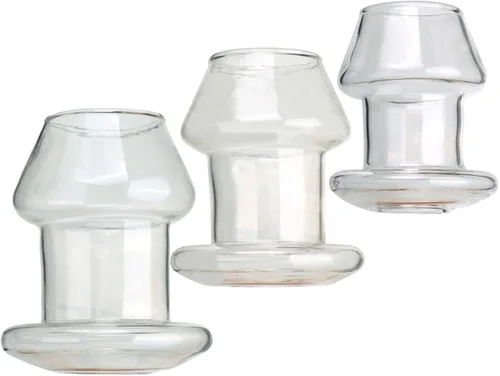 Vista 6 de Tubo de vidrio transparente hueco con tapón anal para masturbación masculina y femenina Juguetes sexuales para adultos