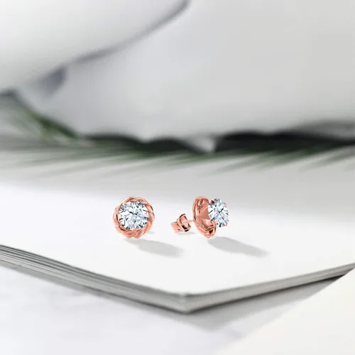 Vista 213 de Gem Stone King Aretes de plata de ley 925 de 0.236 in con piedra natal redonda para mujer