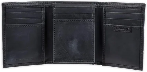 Vista 5 de Haggar Cartera triple RFID de cuero para hombre