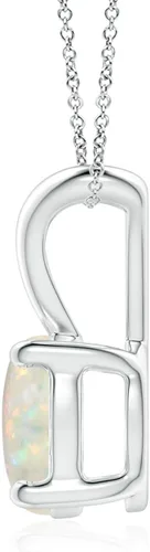 Vista 2 de Angara Collar con colgante solitario de ópalo natural para mujeres, niñas en oro macizo de 14 quilates, platino y plata de ley, piedra natal