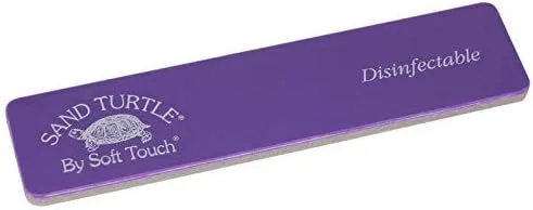 Vista 2 de Soft Touch Sand Turtle - Bloque de lima de uñas, grano fino 220 morado, 5 1/4 pulgadas, una pieza