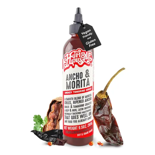 Vista 8 de Humble House - Salsa picante de chiles Ancho & Morita, baja en calorías y sodio, condimentos veganos para alitas de pollo, filetes, tacos