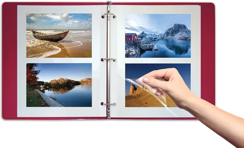 Vista 3 de Better Office Products - 50 hojas de montaje de fotos, 11 x 9 pulgadas, doble cara, 3 agujeros perforados, por Better Office Products, hojas