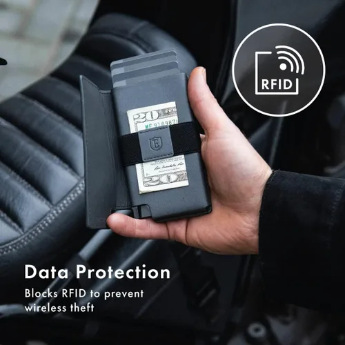 Vista 5 de Ekster Parliament - Cartera delgada de cuero - Bloqueo RFID - Acceso rápido a la tarjeta, Onyx, Moderno