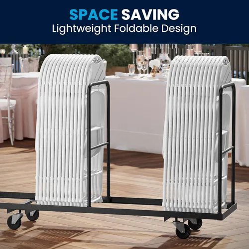 Vista 4 de Flash Furniture HERCULES Series - Silla plegable con respaldo de plástico blanco de 650 libras