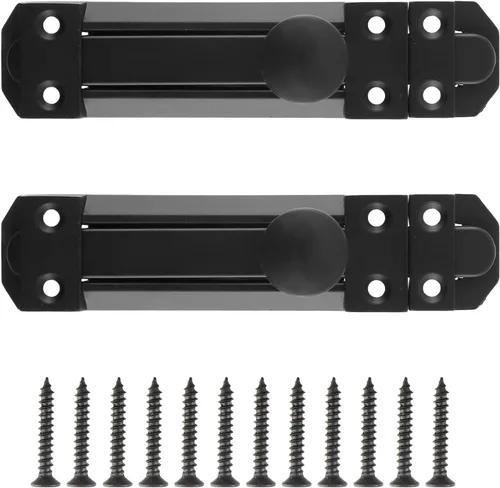 Vista 11 de Geesatis - Cerradura de seguridad para puerta deslizante de 5 pulgadas con tornillos de montaje Bronze Sliding Door Window Latch with Mounting