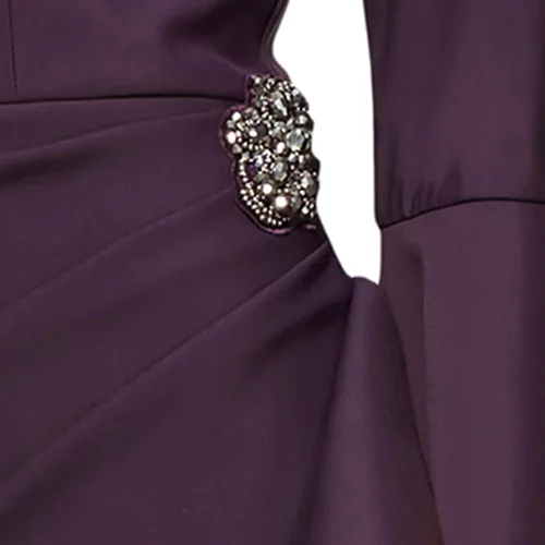 Vista 3 de Alex Evenings Vestido corto adelgazante para mujer, talla grande, con mangas acampanadas