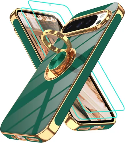 Vista 188 de Funda para Motorola Moto G 5G 2024: Funda Moto G Play 5G 2024 con 2 piezas de protectores de pantalla, soporte de anillo de rotación de 360°