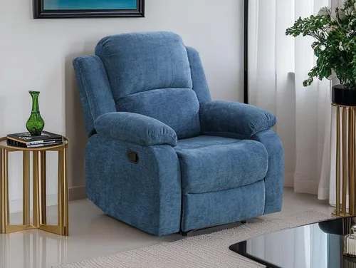 Vista 55 de Sofá reclinable manual moderno, sofá reclinable de cuero de 3 plazas, sofá reclinable de sala de estar, sofá con portavasos y mesa abatible