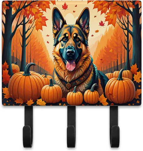 Vista 59 de Affenpinscher - Correa de otoño o llavero Affenpinscher Fall artwork on ceramic tile with three steel hooks for keys, leashes, towels