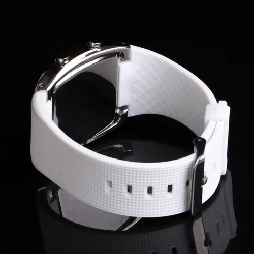 Vista 6 de FANMIS Reloj de pulsera deportivo Cobra LED de silicona con esfera triangular de hierro para hombre, Digital