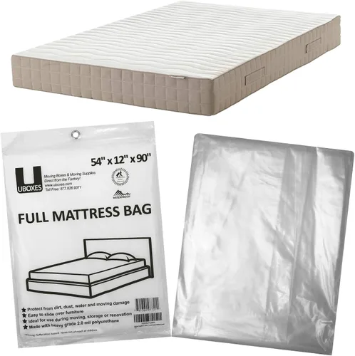 Vista 4 de Suministros de mudanza (paquete de 1) bolsa de colchón tamaño matrimonial de 54 x 12 x 90 pulgadas Para almacenamiento y movimiento, bolsa