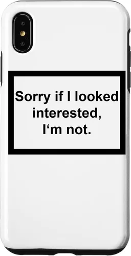 Vista 11 de iPhone 16 Sorry If I looking Interested I'm not - Funda de regalo con frase divertida