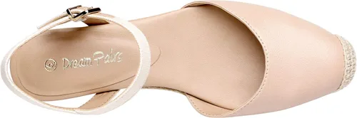 Vista 4 de DREAM PAIRS Sandalias de cuña con puntera cerrada y correa de tobillo para mujer