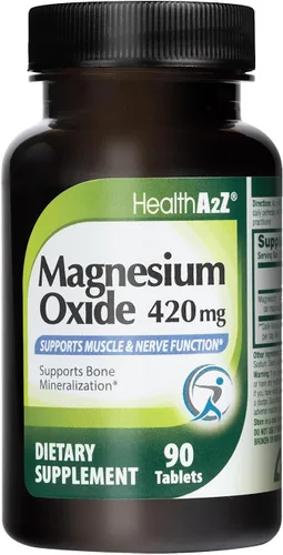 Vista 2 de HealthA2Z Wellness Óxido de magnesio 420 mg Apoyo óseo y muscular Suplemento dietético Paquete económico – 24 paquetes de 90 tabletas cada uno