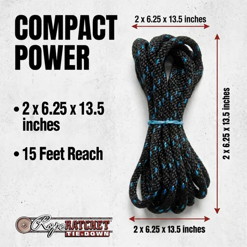 Vista 6 de Rope Ratchet Sistema de polea de bloque y aparejos de 3/8", Polipasto ajustable para equipo de elevación, Plataforma de utilidad al aire libre