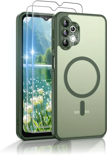Vista 97 de Gritup Funda para Samsung Galaxy S23 con 2 protectores de pantalla (compatible con MagSafe) (protección de grado militar), delgada, translúcida Negro