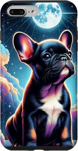 Vista 12 de Funda para iPhone SE (2020) / 7 / 8 Bulldog Francés Puppy Under The Moon In Space