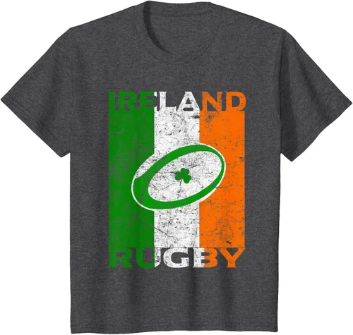 Vista 32 de Camiseta de rugby irlandés con la bandera de Irlanda, regalo vintage Negro