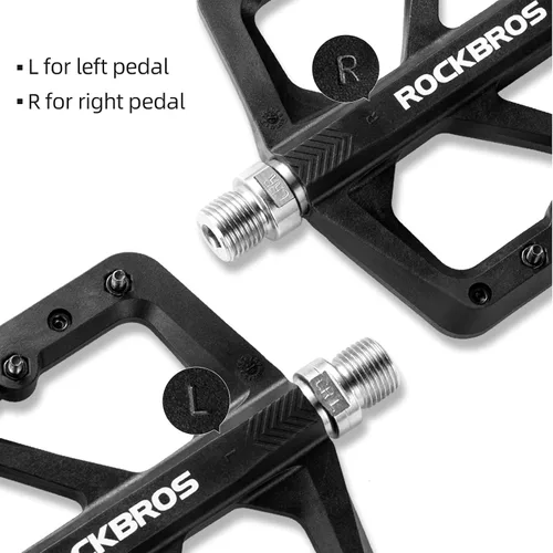Vista 6 de ROCKBROS Pedales de bicicleta de montaña Pedales MTB Pedales ligeros de nailon compuesto Pedales planos de bicicleta 9/16 "DU Bearing Bike Pedales