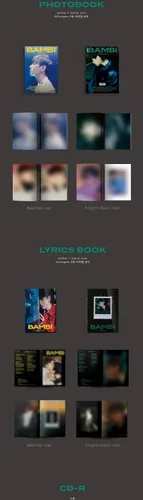 Vista 2 de EXO Baekhyun Bambi 3er Mini álbum PhotoBook Versión Night Rain Cover CD+2p Póster Plegable+88p PhotoBook+24p Letras Libro+Tarjeta Transparente+1p
