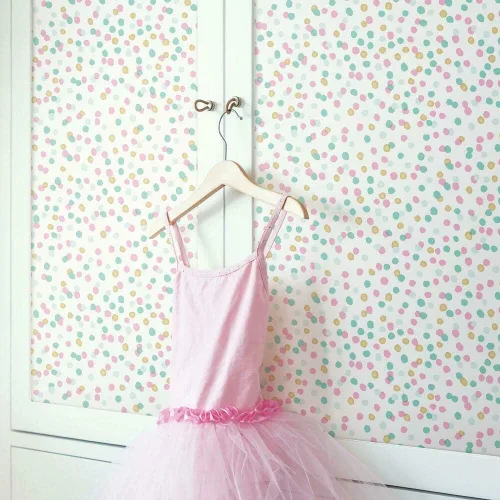 Vista 2 de RoomMates RMK3504WP Papel tapiz de confeti rosa y azul con purpurina