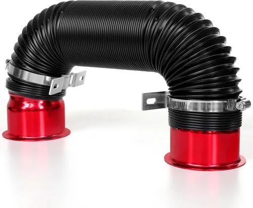 Vista 7 de Conducto de admisión del tubo de admisión, 3 pulgadas/2.992 in Tubo de entrada de frío de aluminio universal para automóvil automotriz- Negro