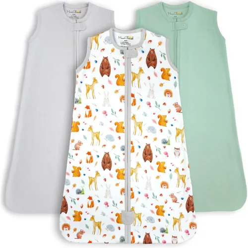 Vista 24 de Mama Cheetah Saco de dormir para bebé de 0.5 TOG, Manta portátil de algodón orgánico para bebé con cremallera bidireccional, Saco de dormir