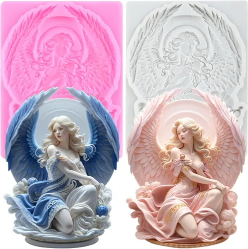 Vista 22 de Angel Baby - Moldes de silicona para decoración de pasteles, decoración de cupcakes, pasta de chicle de chocolate, juego de 4