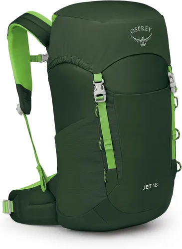 Vista 20 de Mochila de senderismo Osprey Jet 18L para niños, Azul Spikemoss