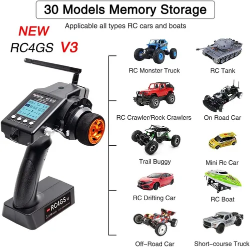 Vista 4 de ATA HOBBY Radiolink RC4GS V3 (V2 Upgrade) Transmisor de radio RC de 5 canales y 2 receptores R6FG con kit de control remoto Gyro 2.4ghz 400M