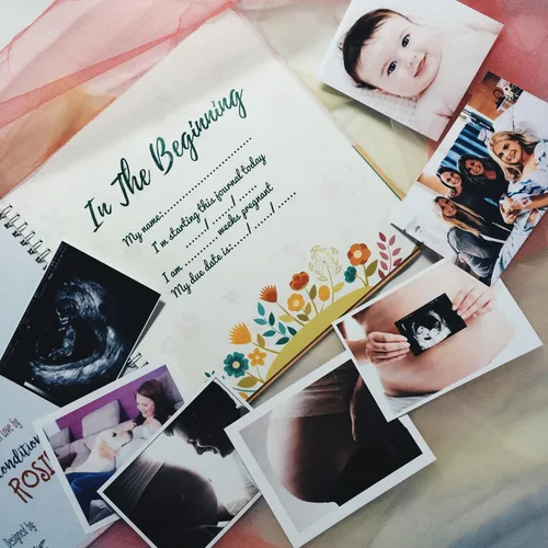 Vista 6 de Mi diario de embarazo y libro de recuerdos para bebés con calcomanías, álbum de recortes y álbum de fotos, diarios de embarazo para madres