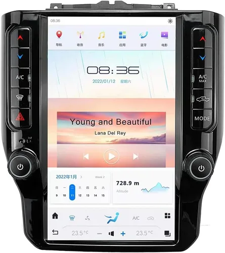 Vista 8 de Android 11 Qualcomm Radio de coche para Dodge RAM 1500 2500 3500 2019 2020 2021 camión nuevo estilo de cuerpo actualización estéreo estilo Tesla RAM