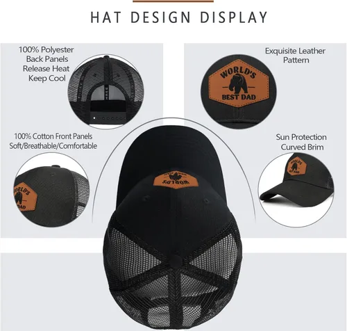 Vista 4 de Gorra de béisbol 100% algodón, para el día del padre, cumpleaños, de hija, hijo, para papá