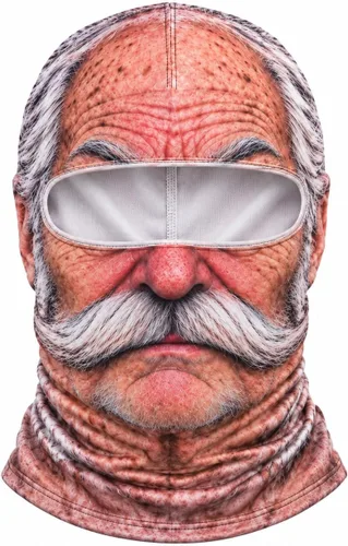 Vista 11 de Old Man Ski Mask,Funny Realistic Face Printed Balaclava,Stretch Cosplay Headgear for Halloween,Costume Parties & Pranks