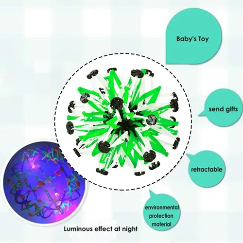 Vista 4 de Bola extensible que brilla en la oscuridad, colorida bola mágica expansible para niños Shakven