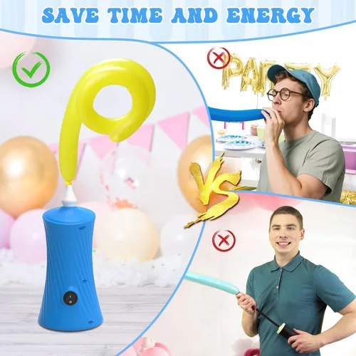 Vista 3 de 206 Balloon Pump Electric Air Pump for Long Balloon Inflator Blower for Foil Twisty Animal Balloons for Birthday Party Celebration Balloons