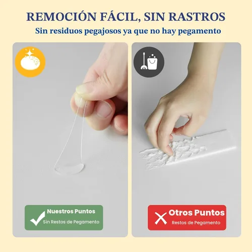 Vista 4 de 100 piezas de tachuelas adhesivas transparentes, puntos adhesivos