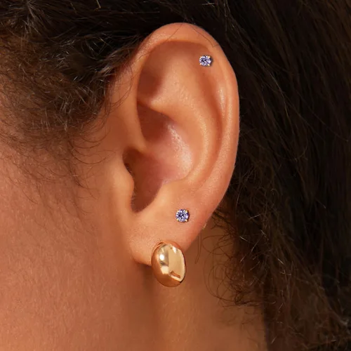 Vista 20 de 3mm Tiny CZ Flat Back Stud Earrings,14K Gold Small Screw on Cubic Zirconia Earrings for Cartilage Helix Tragus Piercing Jewelry Gift for Women Girls