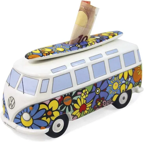 Vista 10 de BRISA VW Collection - Caja de monedas con tabla de surf en T1 Bus Samba (autobús clásico/rojo)