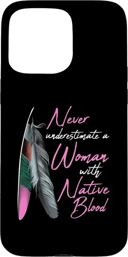 Vista 31 de Funda para iPhone 17 con texto en inglés "Native American Indian A Woman with Native Blood