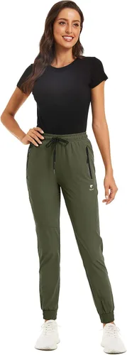 Vista 3 de TACVASEN Pantalones de senderismo para mujer de secado rápido con bolsillos con cremallera