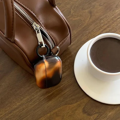 Vista 3 de Linda funda para AirPod 1/2 generación con cerradura, diseño de tortuga vintage con diseño de animal retro y elegante diseño de leopardo brillante