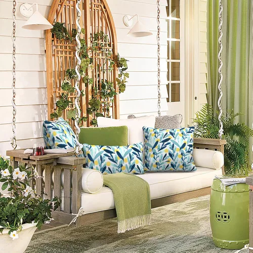 Vista 5 de LVTXIII Almohadas lumbares para exteriores e interiores, cojines lumbares decorativos para patio, cojines de jardín esponjosos repelentes al agua