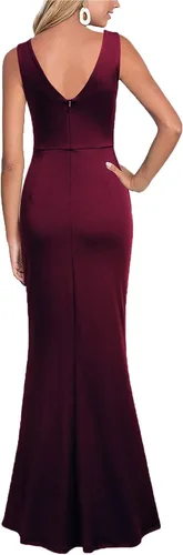 Vista 2 de WOOSEA Vestido largo sin mangas con cuello en V para mujer