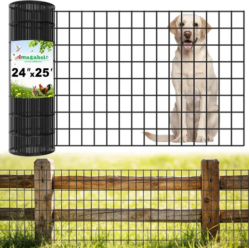 Vista 16 de AMAGABELI GARDEN & HOME Tela de Hardware Negra 1 x 1 pulgada 36 pulgadas x 50 pies Rollo de Malla de Alambre Recubierto de PVC Vinilo 16 Calibre