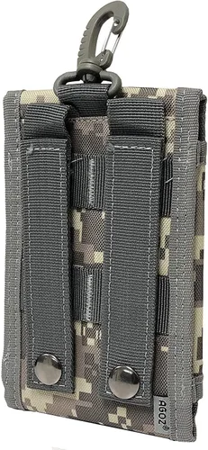 Vista 2 de AGOZ Funda para calculadora de construcción, soporte protector duro, funda de transporte para calculadora con dos bolsas de cintura Molle y clip
